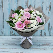 Букет цветов из:  Герберы, Альстромерии и Хризантемы в Поречье