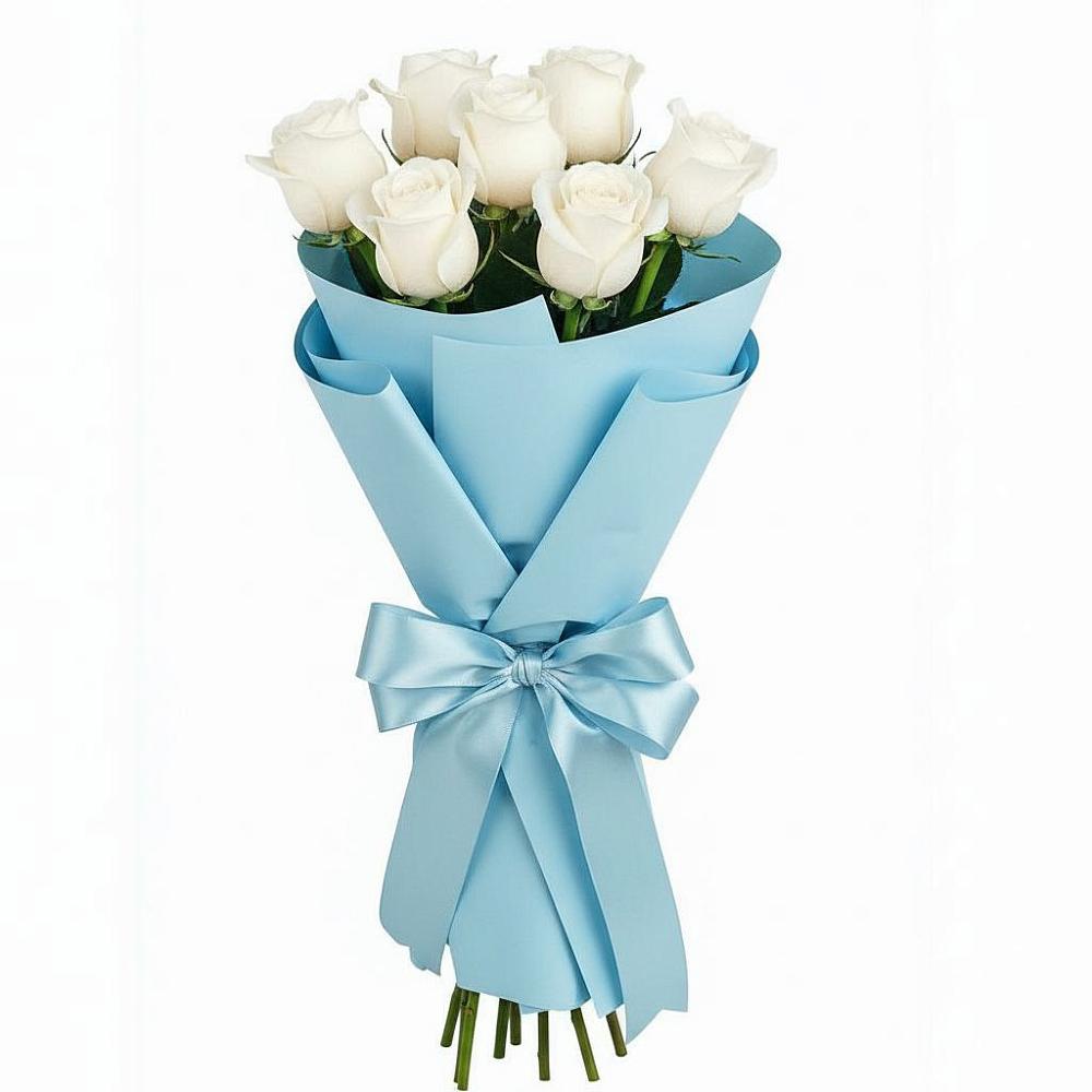 Букет 7 белых роз Проуд в Поречье
