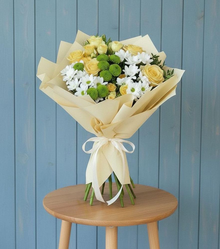 Букет цветов из: Хризантемы и Розы в Поречье