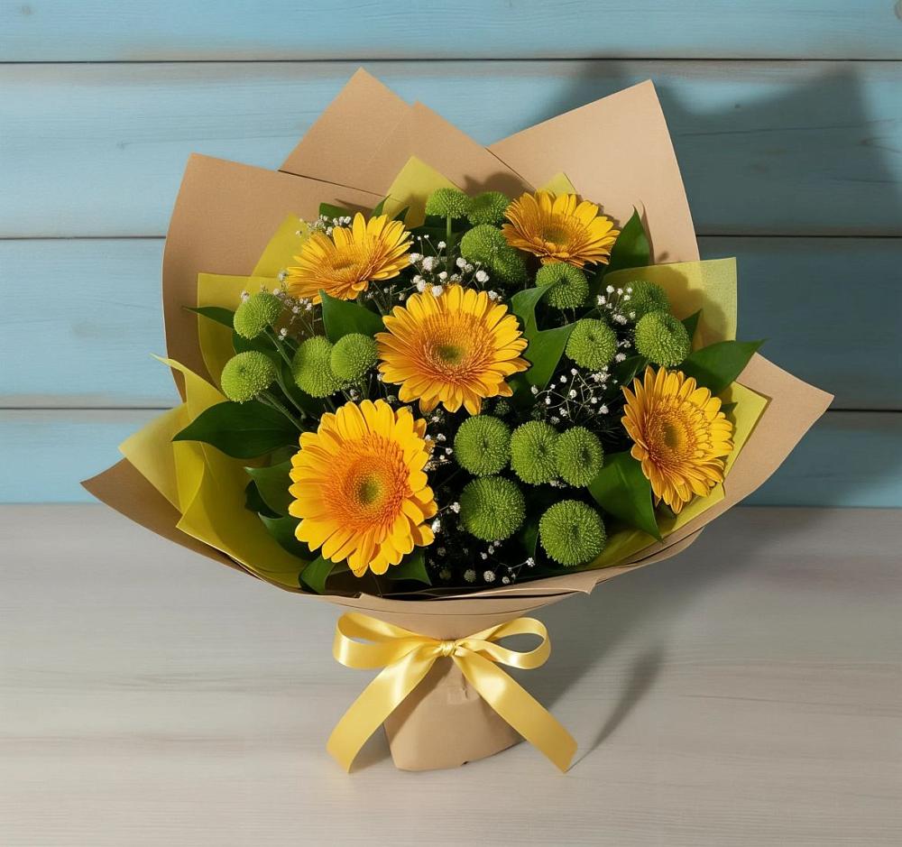 Букет цветов из: Герберы и Хризантемы в Поречье
