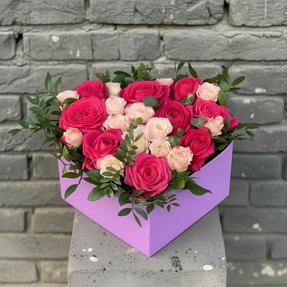 Цветочная композиция из Розы в коробке в Поречье
