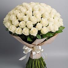 Букет 101 беля роза Белоснежка в Поречье