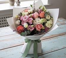 Букет цветов из:  Розы, Лизиантусы и Гвоздики #REPLACE_PRED# Поречье