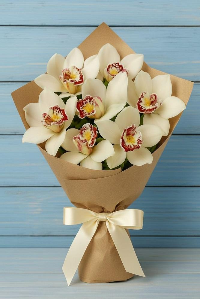 Букет цветов из: Орхидеи и Розы в Поречье